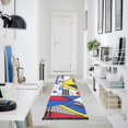 thumbnail image 4 of Yayeee Hallway Runner Rug 2'x6' Non Slip Machine Washable with Rubber Backing, Yelllow Simple Shapes, 4 of 8