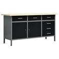thumbnail image 1 of vidaXL Workbench Black 160x60x85 cm Steel, 1 of 5