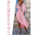 thumbnail image 5 of LilyLLL S-4XL Womens Vacation Baggy Kaftan Sundress Long Sleeve Cover Up Maxi Dress, 5 of 6