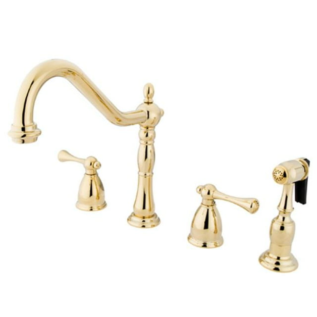 Kingston Brass KB1792BLBS 8 in. Widespread Kitchen Faucet with Brass Sprayer
