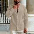 thumbnail image 6 of Rvwovn Men's Casual Linen-Like Shirts Long Sleeve Button Down Band Collar Tops for Summer and Beach Wear, 6 of 7
