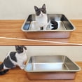 thumbnail image 6 of Stainless Steel Cat Litter Box 4"H 18"L x 14"W for Cats, Rabbits, Hamsters, 6 of 9