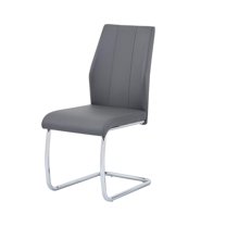 Gudmund 2-piece Modern Dining Chairs in Gray Faux Leather