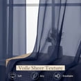 thumbnail image 5 of OVZME Navy Blue Sheer Curtain 2 Panels 96 Inch Length, Rod Pocket Extra Long Voile Window Drapes for High Ceiling Floor to Ceiling, Each 42"Wx96"L, 5 of 9