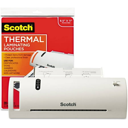 Scotch 9" Thermal Laminator Value Pack, with 20 Letter-Size Pouches
