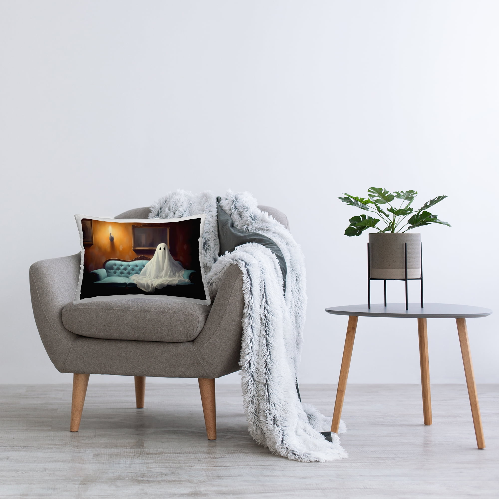 Stupell Industries Spooky Couch by Candle Light Decorative Printed Throw Pillow, design by LSR Design Studio