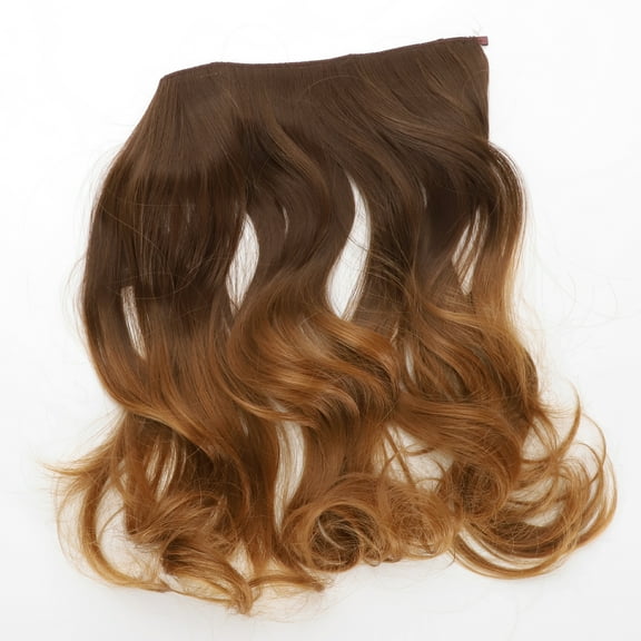 Unique Bargains Big Wavy Hair Hair Extensions High Temperature Fiber 16in Hair Extension Tape Gradient Brown