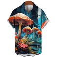 thumbnail image 5 of Camisa con estampado 3D de hongos para hombre, camisas casuales de moda de manga corta para playa, blusas de calle para hombre, camisas de gran tamaño con botones, blusas, 5 of 5