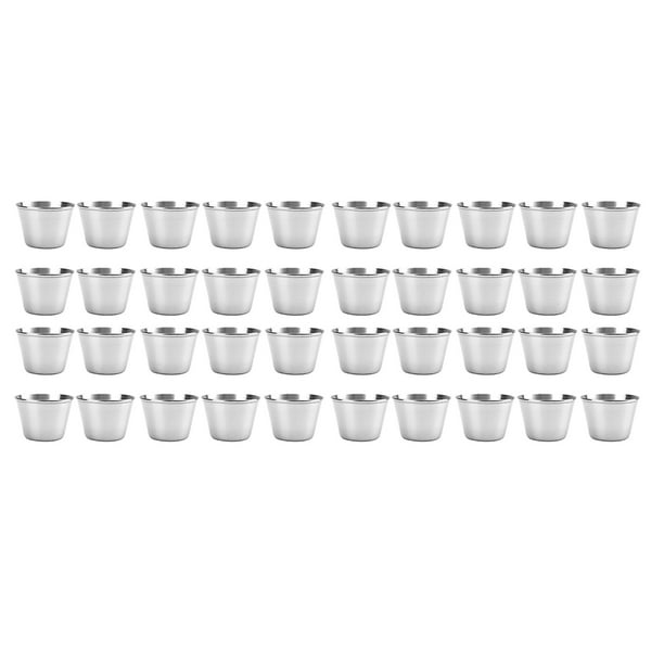 40 Pack Stainless Steel Sauce Cups,Dipping Sauce Cup,Individual Condiment Cups, Portion Cups for