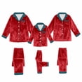 thumbnail image 4 of Matching Christmas Pajamas Plush Christmas Pjs Long Sleeve Button down Holiday Home Sleepwear Set Top and Pants 2 Piece Set Mom and Daughter Pajamas, 4 of 6