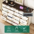 thumbnail image 2 of 63" Farmhouse Dresser with 9 Drawers with Power Charging Station, Rustic Chest of Drawers Wood Organizer TV Stand for Bedroom Living Room, 2 of 8