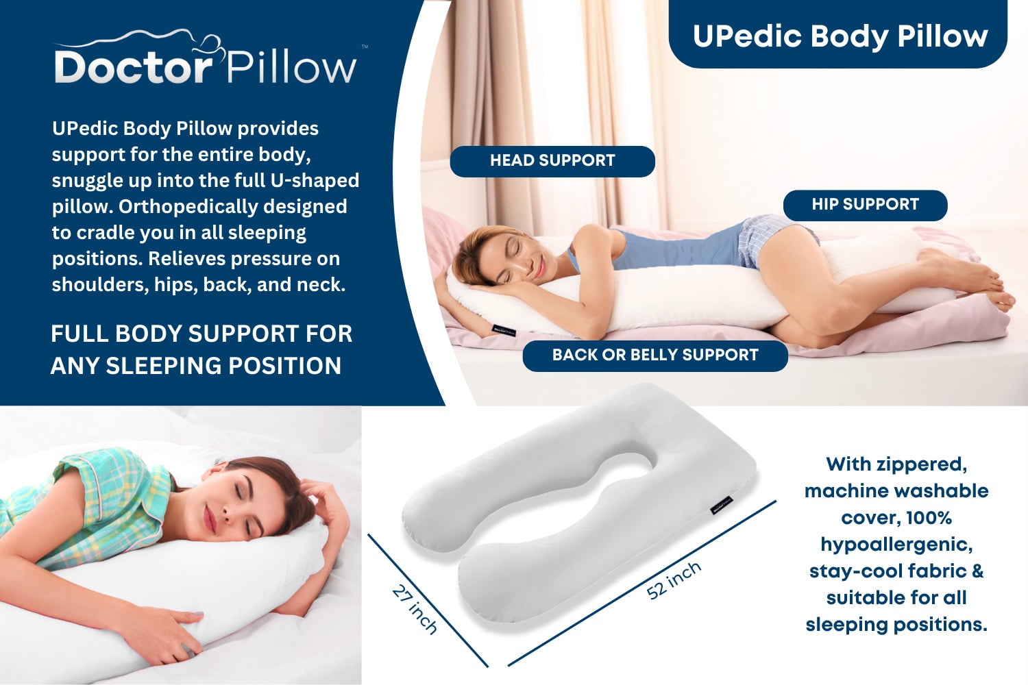 Doctor Pillow Upedic Body Pillow