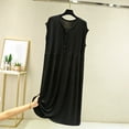 thumbnail image 2 of Lixiuxyad Women's Summer Sleeveless Loose Fit Swing Dress Button Down V Neck Casual Home Nightgown Womens Nightwear One Size, 2 of 4
