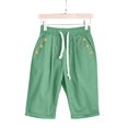 thumbnail image 5 of ABATAB Summer Capri Pants for Women Cotton Linen Loose Cropped Trousers Button down Roll up Hem Casual Lounge Capris Pants, 5 of 5