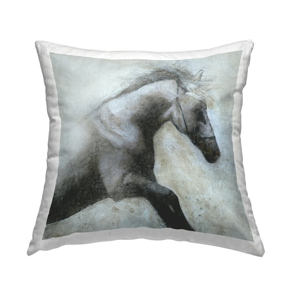 Stupell Industries Misted Shadow Horse Decorative Printed Throw Pillow Design by Carol Robinson.
