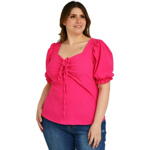 Blusa casual Roman Fashion /Tallas Extras, 1827 (Fiusha) fucsia 36