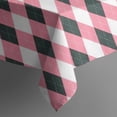 thumbnail image 5 of Pink and Black Argyle Pattern Square Tablecloth,Waterproof Square Table Cover,Wipeable Spillproof Washable Table Cover for Home Kitchen Party Decor 60"x60"(152x152cm), 5 of 6