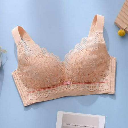 Women Bras Push Up Push Up Bras for Women Plus Size Floral Lace Underwire Soft Cup Everyday Bra Lingerie