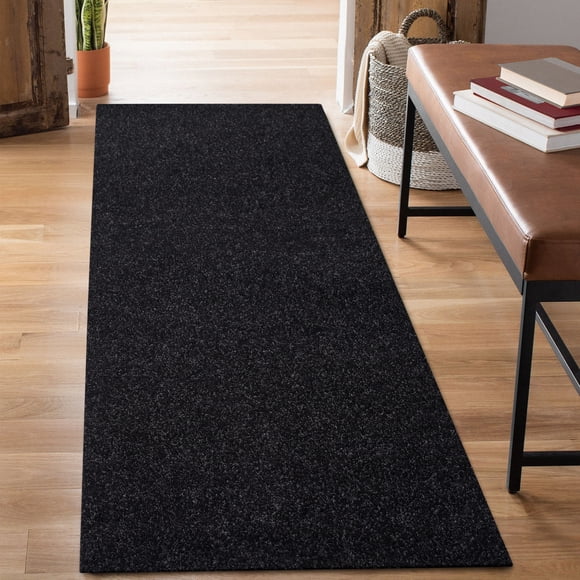 ANTPOP Runner Rug Outdoor Hallway Carpet Runners Non Slip Area Rugs Entrance Mat Indoor for Entryway Kitchen 2'x9',Solid Black
