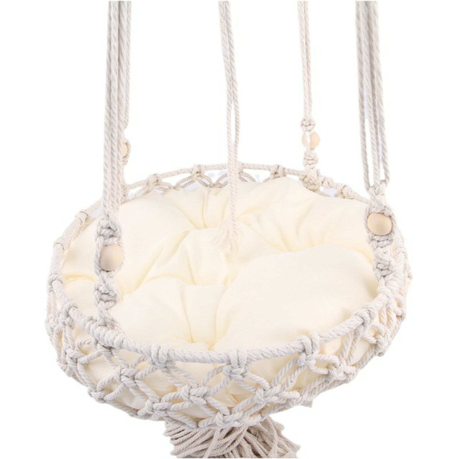 Boho Cat Hammock Wall Mounted - Macrame Hanging Cat Bed with Cushion, Window Perch Pet Swing for Indoor Cats, Handwoven Cat Nest for Sleeping, Playing, and Climbing
