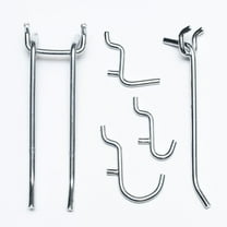 Decko Products DK41011 19 Piece Assorted 1/4 in. Heavy Duty Brushed Finish Garage Peg Hooks