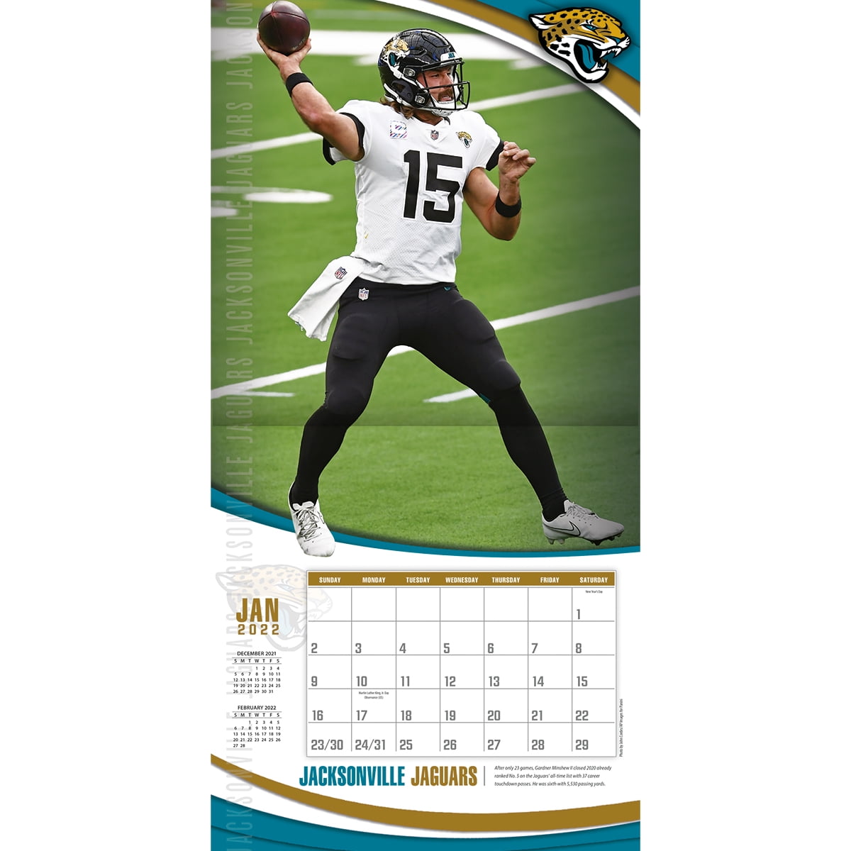 Jacksonville Jaguars 2022 12X12 Team Wall Calendar Turner Sports, by Turner  Licensing 