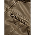 thumbnail image 5 of Men's retro thickened jacket multi-pocket coat stand-up collar PU leather jacket plus size jacket motorcycle suit, 5 of 8