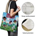 thumbnail image 3 of ¡Press Start! Bolso de tela con estampado de lienzo para mujer, bolsa de compras reutilizable y estética, con cremallera interior, regalo para mujer,38*45cm., 3 of 6