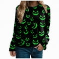 thumbnail image 2 of Towmus Women's Halloween Shirts Casual Long Sleeve Funny Face Pumpkin Shirts, 2 of 7