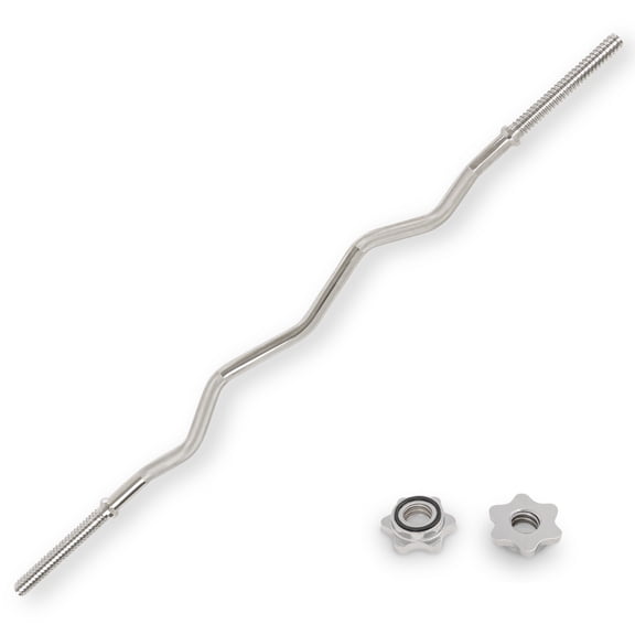 Sunny Health & Fitness 47" Threaded EZ Curl Chrome Bar - SF-SB03-47