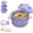 Purple, variant on Ramen Noodle Bowl 45oz Microwavable Set with Strainer Lid, Cute Pig Wheat Straw Microwave Cooker with Spoon Chopsticks Fork for Dorm Office Quick Meals Pasta Salad Container