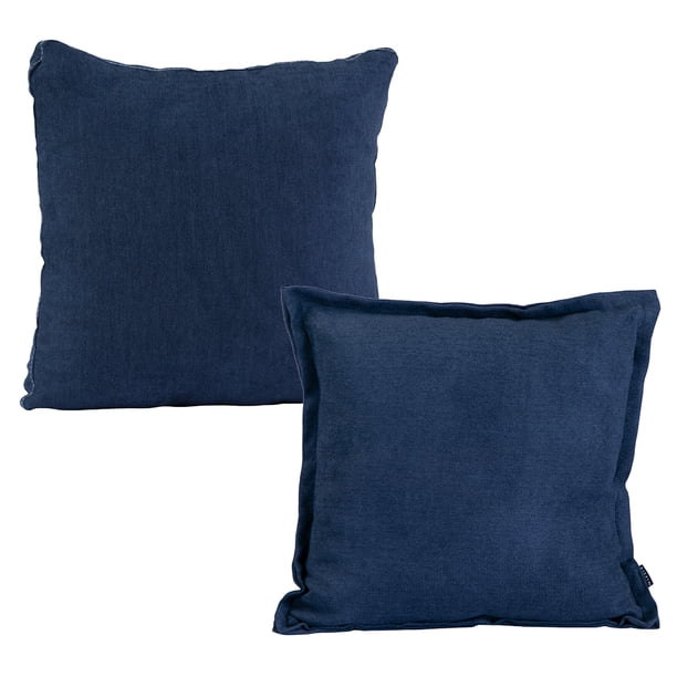 Set de 2 Cojines Decorativos (1 Cuadrado + 1 Cuadrado Grande) Bless Azul Marino
