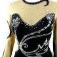 thumbnail image 3 of LIUHUO Black Figure Skating Dress Elastic Fit Skin Diamond Art Aesthetic Breathable Moisture Absorbent Fashion Cut，150, 3 of 9