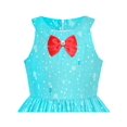 thumbnail image 4 of Girls Dress Blue Christmas Tree Snow Reindeer New Year 7 Years, 4 of 7