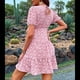 thumbnail image 4 of Vestido Veraniego Informal con Cuello en V y Mangas Abullonadas, Estampado Floral, para Mujer, 2025 Rosa M, 4 of 10