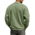 thumbnail image 4 of Men's Waffle Thermal Shirts Textured Underwear Tops, Lightweight Pullover Sweaters, Long Sleeve, Crew Neck Army Green 2XL, 4 of 6