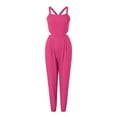 thumbnail image 4 of Eashery Women's Jumpsuit Slim Suit Pants Straight Leg Casual Womens Jumpsuits Casual Dressy Hot Pink M, 4 of 5