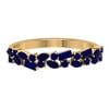 3/4 CT Created Blue Sapphire Cluster Half Eternity Band Ring,14K Yellow Gold, Size:US 9.00