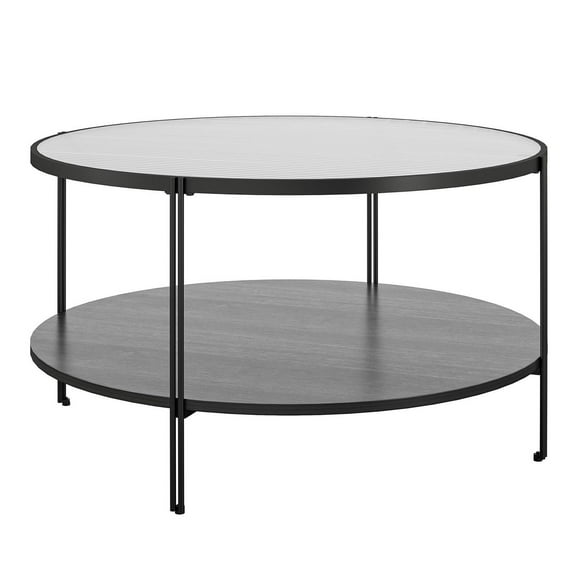 Wainwright Round Coffee Table, Black Oak