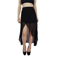 thumbnail image 2 of Bimba Jupe Asymétrique en Georgette pour Femmes, Demi-Doublée, Asymétrique Haute-Basse, Jupe Transparente, 2 of 8