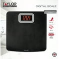 thumbnail image 2 of Taylor 11.8"x11.8" Digital Body Weight Scale Battery Powered, Carbon Fiber Finish Black, 3.33 lb, 2 of 8
