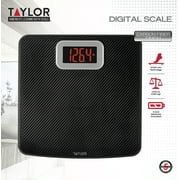 Taylor 11.8x11.8 Digital Body Weight Scale Battery Powered, Carbon Fiber Finish Black, 3.33 lb