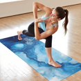 thumbnail image 6 of Blue Marble Pattern Hot Yoga Mat Towel Non Slip for Hot Yoga - Quick-Drying Yoga Mat Cover with 4 Corner Pockets with Travel Bag - Hot Yoga Towel Non Slip Grip Moisture Wicking Sweat 70"x26", 6 of 6