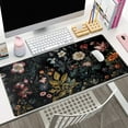 thumbnail image 4 of Floral Desk Mat Dark Vintage Aesthetic Desk Pad Flower Plant Black Extended Mouse Pad Large Gaming Mousepad XXL Laptop Computer Mouse Keyboard Mat 31.5 x 15.7 in for Office Desk Decor, 4 of 5