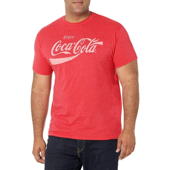 Camiseta Coca-Cola Clásica para Hombre Roja Jaspeada Talla Grande
