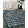 thumbnail image 3 of Ahgly Company Machine Washable Indoor Round Abstract Light Slate Gray Area Rugs, 3' Round, 3 of 7