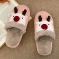 thumbnail image 3 of Mepaouo Women's Cute Fuzzy Reindeer House Slippers Stuffed Animal Christmas Bedroom Slippers(Red,7.5), 3 of 5