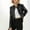 Black, variant on Women's Faux Leather Biker Jacket, Cropped Motorcycle Style with Notched Lapel, Asymmetrical Zipper and Snap Button Details, Multiple Zippered Pockets, Long Sleeve Casual Outerwear for Daily Wear