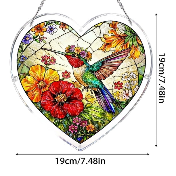 Acrylic Heart-shaped Puzzle Wind Chime Pendant 94-Piece Puzzle Porch Garden Wind Chime