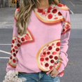 thumbnail image 2 of Fun Pizza Womens Oversized Sweatshirts Hoodies Crewneck Casual Tops Comfy FallWinter Clothes 2024, 2 of 7